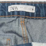 ZARA  70s Blue Cotton Denim Jean‎ Front Vent Midi Skirt Size Small Photo 11