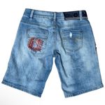 Desigual  Blue Embroidered Jean Shorts Photo 1