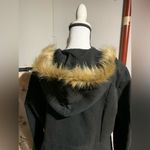 Black Faux Fur Trimmed Jacket Size L Photo 10