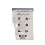 Francesca's  3 pair pierced earrings Stud gold tone CZ Faux Pearls New in Card Photo 2