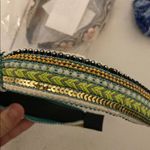 Green and Blue Beaded Hair Accessory with Knotted Bow Photo 3