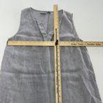 Sigrid Olsen Linen Tunic Dress Womens Small Gray Sleeveless V Neck Shift Trim Photo 3