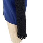 Anna Rachele Black Label Cardigan Sweater Lace Sleeve‎ Knit Blue Size Large Photo 4