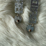 Bride Acrylic Silver Glitter Sparkle Drop Earrings. Photo 5