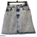 Palmetto's Vintage 1980s Acid Wash High Rise Denim Mini Skirt size 9 Blue Photo 1