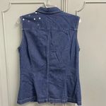 The Disney Store VTG Chambray Denim Button Down XL Minnie Mickey Mouse Vintage Blue Photo 3
