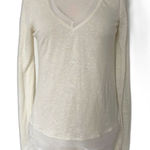 Sam Edelman  Linen V Neck Layered Sweater Pullover Top Chic Casual Sz M (flaw) Photo 0