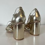 Lulus Gold Tie Ankle Heels Photo 2