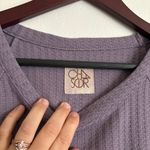 Chaser  Wisteria Short Sleeve Waffle Knit Textured T Shjrt Purple Women’s Medium Photo 4