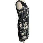 AB Studio Vintage Y2K Sleeveless Sheath Dress 6 Black White Knee Length Zipper Unlined Photo 4