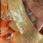 Susan Graver Like New  Top / Swim Cover-Up Orange Floral Gold Sequin V Neck 3X Photo 4