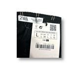 ZARA New  Size L Black Striped Ruffle V-Neck Midi Dress Sleeveless Open Back Boho Photo 6