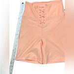 We Wore What Nwt  Lace Up Biker Bike Shorts Size Extra Small Peach Cobbler Photo 11