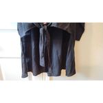 Andrée NWT Andree Women Black long sleeve floral embroidered Blouse size L low high Photo 6