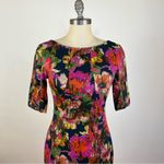 Erdem Floral 3/4 Sleeve Midi Dress Pink Size 8 Photo 2