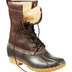 L.L.Bean Womens Bean Boots 10" Shearling Lined Brown Size 8 Snow Waterproof GUC Photo 0