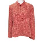 Pendleton  Orange White Abstract Full Zip Lined Jacket 12 Petite Classic Colorful Photo 1