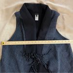 Talbots  Navy Plaid Fringe Open Front Wrap Vest Women’s Size XS/S Fall Winter Photo 6