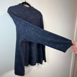 J. Jill Thermal Mock Neck Shirt Blue Cinched Hem Long Sleeves Kangaroo Pocket XL Photo 10