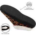 Brown Leopard Soft Microfiber Velvet House Shoes Indoor Outdoor Slippers 6.5 Multiple Photo 4