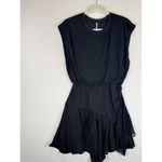 Free People Dress Black Jazzy Jersey Mini Lace Trim A Line Soft Grunge Small Photo 5