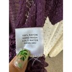 Dewi Shinta Loose Crochet Knit Short Sleeve Open Longline Cardigan One Size Purple Size undefined Photo 5