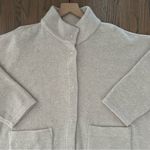 Eileen Fisher  Boucle Wool Knit High Collar Jacket in Oatmeal Heather Size Large Photo 2