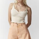 NWT Abrand A High Rise Relaxed Short Frayed Hem In Peach 31 Photo 1