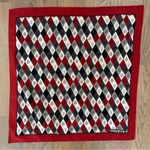 Souleiado Provencal Cotton Diamond Paisley Print Scarf Red Multicolor 18.25" sq Photo 3