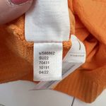 Loft Size M Sweater Roll Tab Henley Women’s Orange Knit Long Tab Sleeve V-neck Photo 7