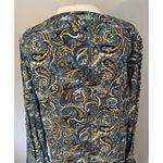Garnet Hill  Dress Size 8 Blue Dropwaist Button-Up Fall Paisley Teacher Career Photo 5
