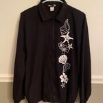 Vintage Teddi Seashell Floral Windbreaker Large Photo 0