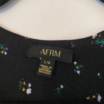AFRM Revolve Danna Black Floral Long Sleeve Bodysuit Puff Sleeve V Photo 2