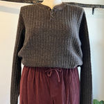 Bill Blass 90s USA Made Cotton Chunky Knit Button Pullover Sweater Size Large Photo 0