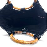 Talbots  tote Bag Purse Large Beach Travel bamboo handles woven pattern Tapastry Photo 4