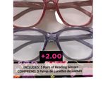 Betsey Johnson  Reading Glasses Set of 3 +2.00 Pink Blue Purple NEW Photo 3