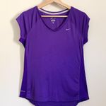 Nike DRI-FIT Purple V-Neck Short Sleeve Athletic Top Medium Photo 0
