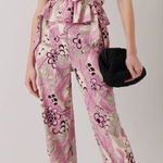 Derek Lam  10 Crosby Atticus Floral Tapered Linen Utility Pants Pink Womens Size Photo 0