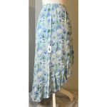 No Boundaries Women’s Floral Midi Asymmetric Blue White & Green Skirt 11-13 Photo 6