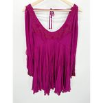 Free People  Tatiana Purple Beaded Long Sleeve Swing Mini Dress Women's Size 0 Photo 13