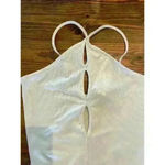 Topshop NWT Cream Ribbed Marquis Cutout Bodysuit, size M Photo 5