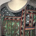 N. D. Weekend Aztec geometric print top rhinestone Green Size L Photo 3