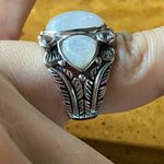Natural Rainbow Moonstone White Topaz Sterling Silver Ring Size 7 Photo 2