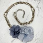 Fabric Flowers Silver Chain Belt Y2K Festival Style Large/Extra Large ✨ Photo 0