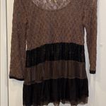 Free People  BROWN & BLACK LACE TOP SIZE SMALL LOTS OF STRETCH NYLON/POLY/SPANDEX Photo 8