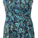 Tracy Reese Frock Peacock Sheath Dress Colorful Pleated Mini Size 4 Photo 3