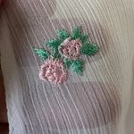 Victoria's Secret NWT White Sheer Long Floral Embroidered Robe, Sz XS/S Photo 11