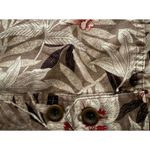 Charter Club  Women's Blazer Jacket Size 1X Floral Cotton Pockets Macy's Tan Red Photo 6