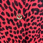 Michael Kors Red Animal Print Cheetah Sheer Long Sleeve Swim Coverup Size S Photo 5