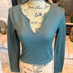 Francesca's Collections Teal Crop Top Green Size XS Photo 0